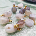 35 mm Mini Gemstone Crystal Geode Luxury Perfume Bottle Aventurine Quartz Pendant for Jewelry