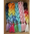 Wholesale Stock Synthetic High Temperature Fiber Sparkling Glitter Jumbo Braiding Hair Extensions Machine Double Weft