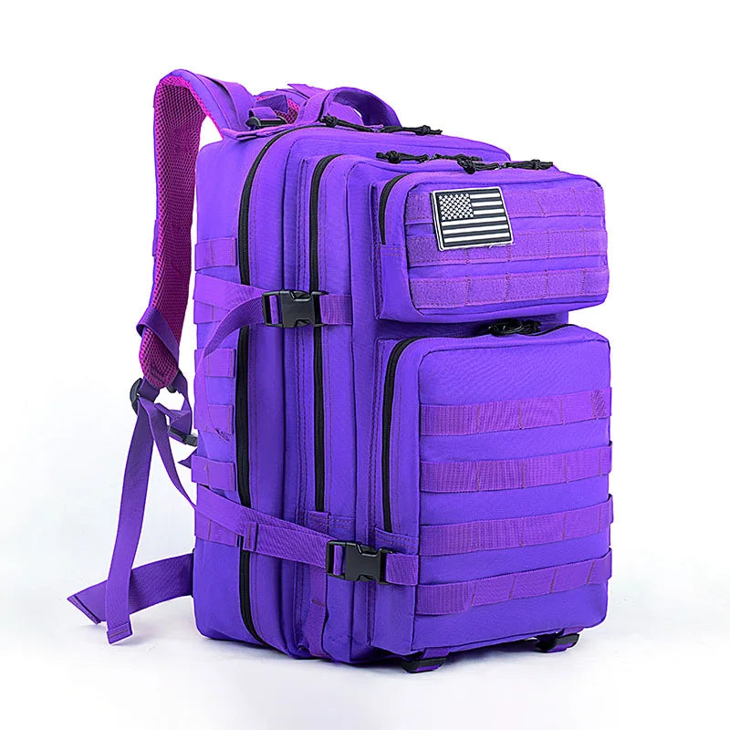 Customized Logo Factory Camouflage 45L Tactical Backpack Waterproof Nylon Lining Zipper External Frame for Hiking 3 Day Assault