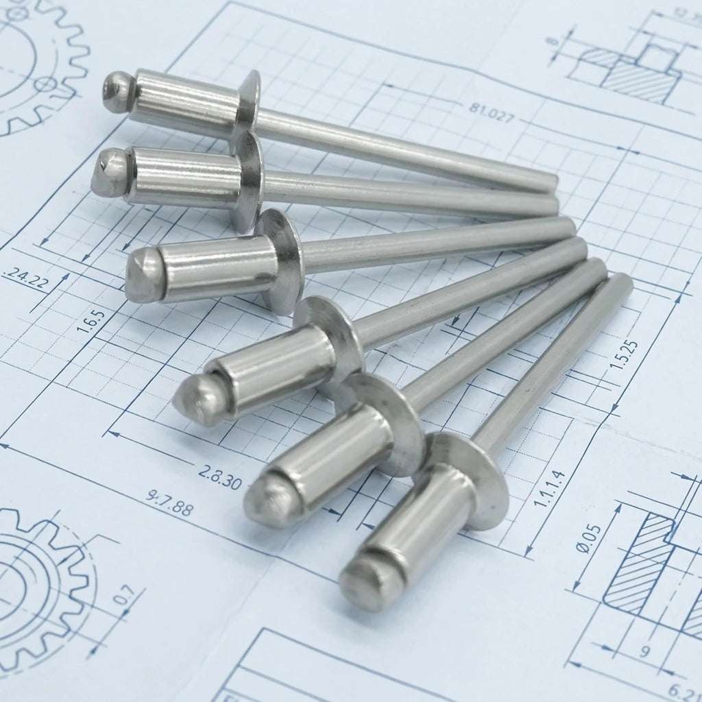 Open Type Blind Rivets in 5/32 3/16 1/8 Sizes SS304 Stainless Steel with Dome Flat Countersunk Head Round POP Rivets Remaches