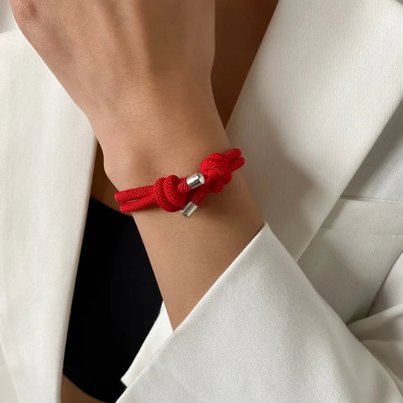 MECYLIFE Adjustable Fashion String for Bracelet China Red Style for Men and Women