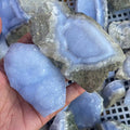 Bulk Price Natural Quartz Blue Lace Agate Druzy Rough Crystal for Healing Stone