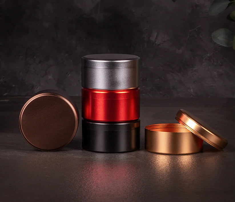 Seamless Aluminum Round Gold Can Tea Storage Container Bulk Spice Tins Small Box Packages for Collagen Powder
