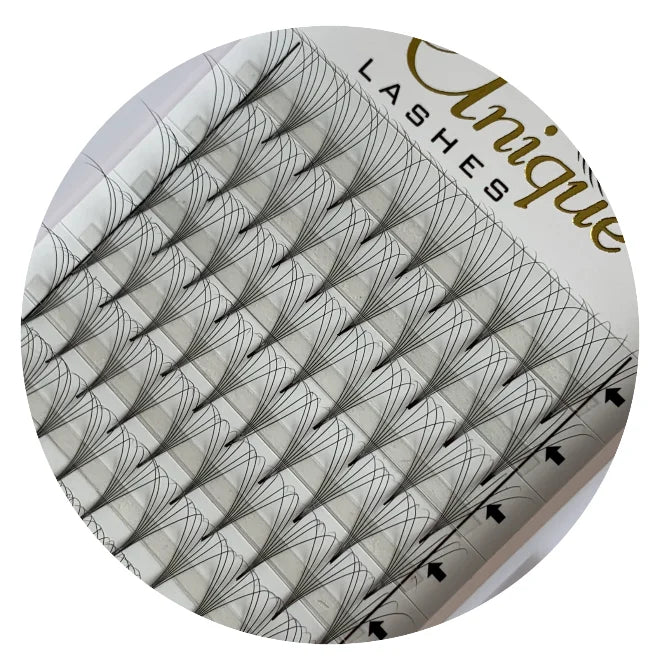 Wholesale 0.07mm C D Premade Fan Short Stem 8-15mm Mix Length Hot Sale 5D 6D 7D 8D Accept Private logo