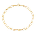 Dainty Stainless Steel Oval Link Chain Gold Plated Paperclip Bracelet