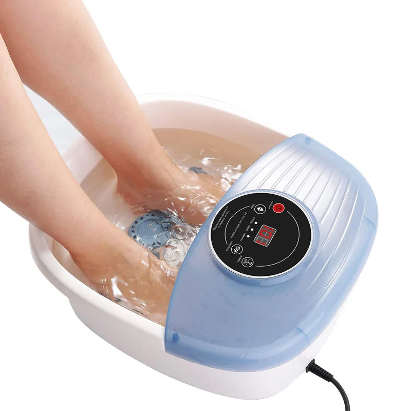 Heating Water Foot Wash 16 Massage Rollers Foot Bath Massage Machine With Bubble Shiatsu Massage Rollers and Herb Box