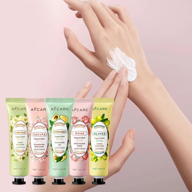 Personalised Pink Mini Hand Creams Paraben-free Moisturizing & Pore Shrinking and Sakura & Chamomile Dry Cracked Palm Hand Cream