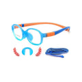 Wholesale TR90 Silicone Oval Spectacle Frames Kids Blue Red Sports Design Soft Nose Pad Changeable Elastic Strap 9018 Reading