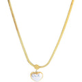 Wholesale Titanium Steel Korean Necklace Fashion Luxury Love Shell Earring Necklace Jewelry Set for Woman