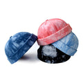 MIO New Fashion Tie-dye Brimless Hat Retro Landlord Hat Streetwear Hip Hop Hat Unisex Baseball Cap Rolled Cuff Docker Cap