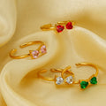 Beimai OEM Ring 18K Stainless Steel Fashionable Zircon Bow Open Ring