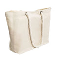 Hot Sales Wedding Party Shopping Beach Trip Bag Zipper Button Rope Handle Reusable Large Organic Canvas Cotton Tote Bag