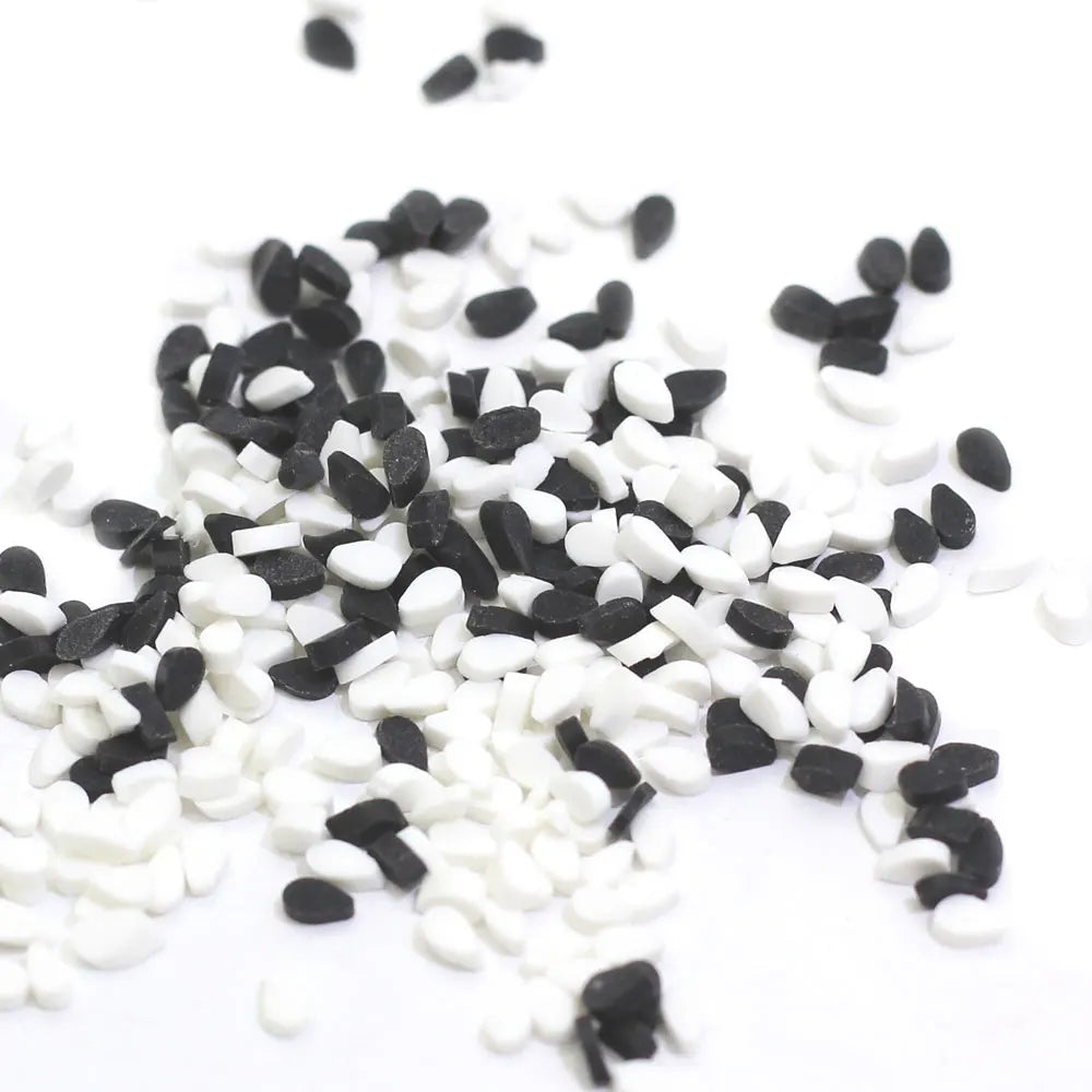 Mini White Black Sesame Seeds Stickers Polymer Clay Gingeli Sprinkles Slime Fillers 500g Chinese Wholesale Supplier