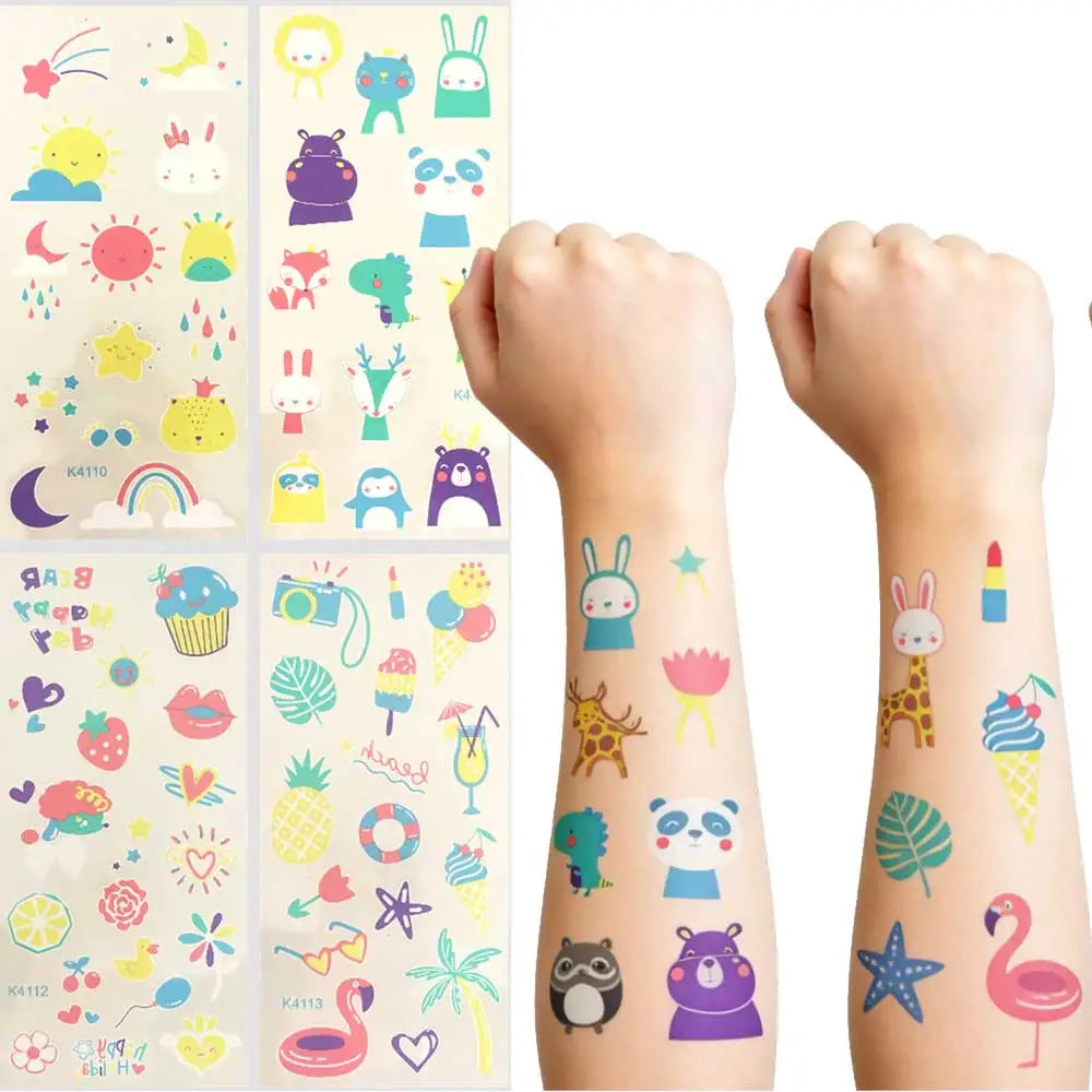 Wholesale Non-toxic Cartoon Stickers Easy to Clean Custom Logo Waterproof Water Transfer Temporary Tattoo Stickers for Kids