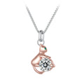 Playful Cat Necklace for Women 925 Sterling Silver Rose Gold Plated Zircon Pendant Adjustable Chain Pet Lover Gift BSN355