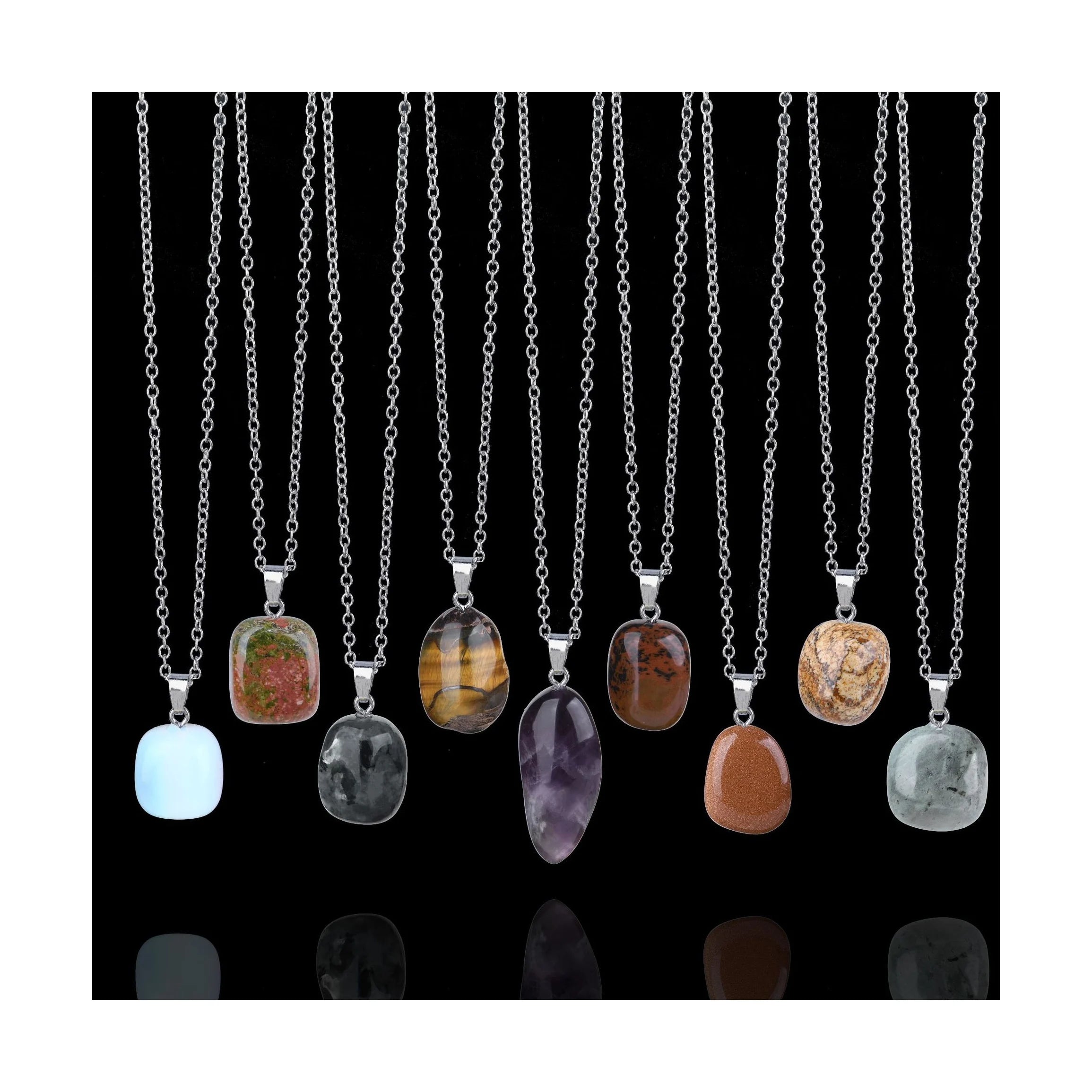 H&P Europe and America Fashion Irregular Stone Necklace Crystal Necklace Pendant Natural Stone Necklace