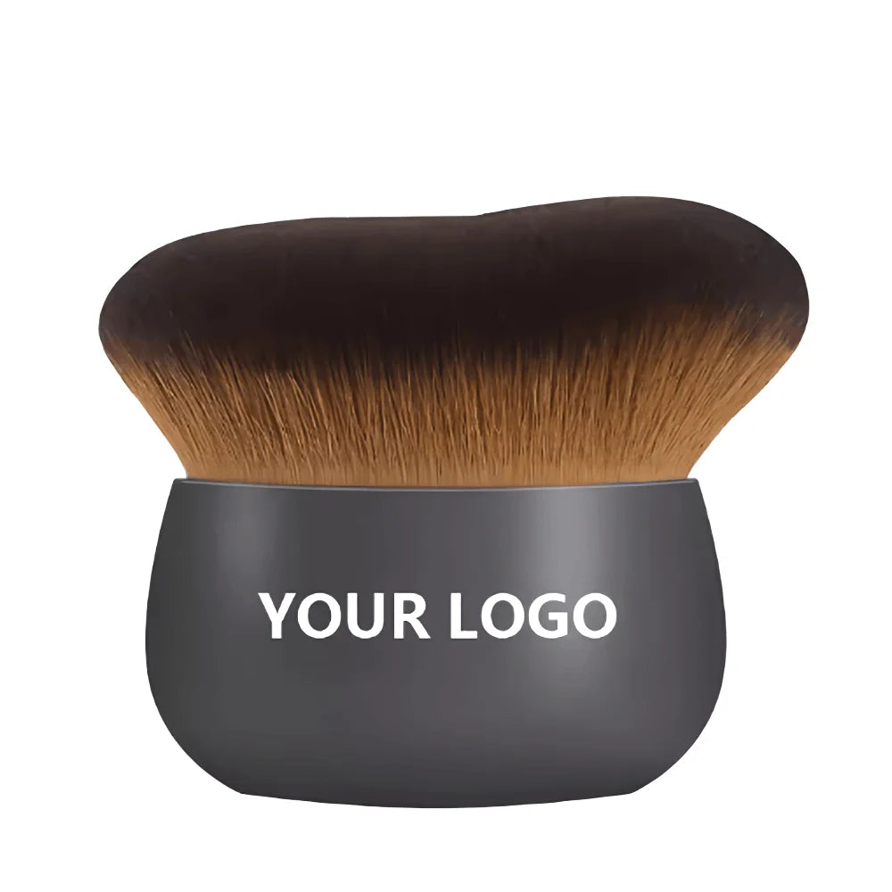 Private Label Wide-Headed Flat Brush Synthetic Hair Wood Handle Body Self Tanner Concealer Eyeliner Eyebrow Makeup Set