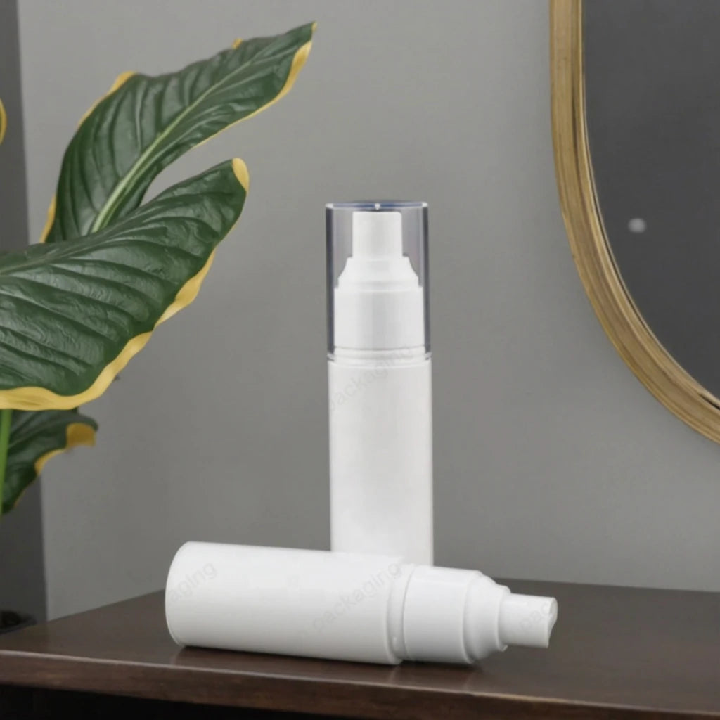 Fuyun Private Label Fine Mist Spray Bottles 50ml 60ml 80ml White Empty Plastic Cosmetic Water Containers Pump Sayer Blush Wig