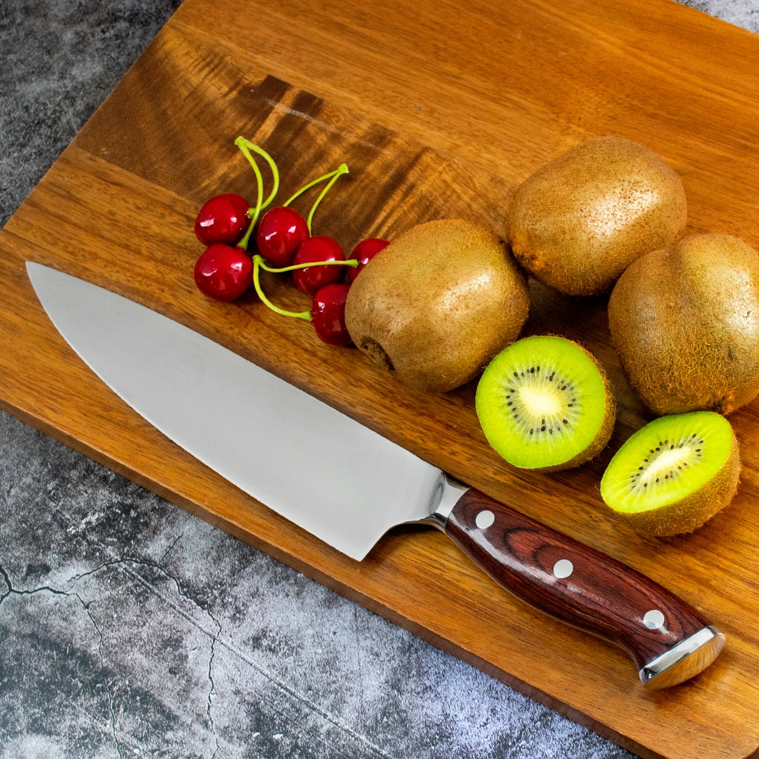 8 Inch 3cr13 Stainless Steel Kitchen Knife Ergonomic Pakka Wood Handle Kitchen Chef Knife