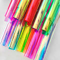 10 Pcs Set 8x12 Inch Low Shipping Soft Colorful Dichroic Pvc Laminated Holographic Film for Making Artwork