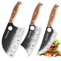 3pcs Unique Pattern Stainless Steel Kitchen Butcher Knife Set