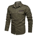 Mens Casual Outdoor Shirt for Spring and Autumn Long Sleeves Double Breasted Closure for Hiking Fishing Walking Traveling
