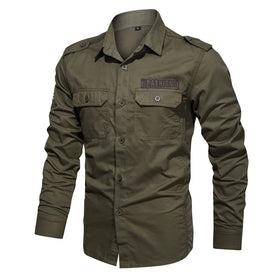 Mens Casual Outdoor Shirt for Spring and Autumn Long Sleeves Double Breasted Closure for Hiking Fishing Walking Traveling