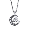 Tarnish Free Stainless Steel Viking Knot Pendant Necklace Amulet Jewelry Irish Moon Celtic Knot Necklace