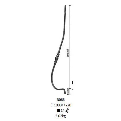 Wrought Iron Balcony Baluster Spindle  for Staircase Railing Handrail Balcony Balustrade Gate Fence Parts