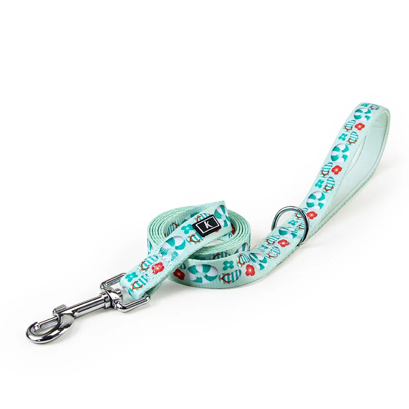 Kingspeed Medium Dog Leash Luxury Summer Sea Theme Durable Nylon Lace Colorful Flower Print Factory Price Pet Dog Leads