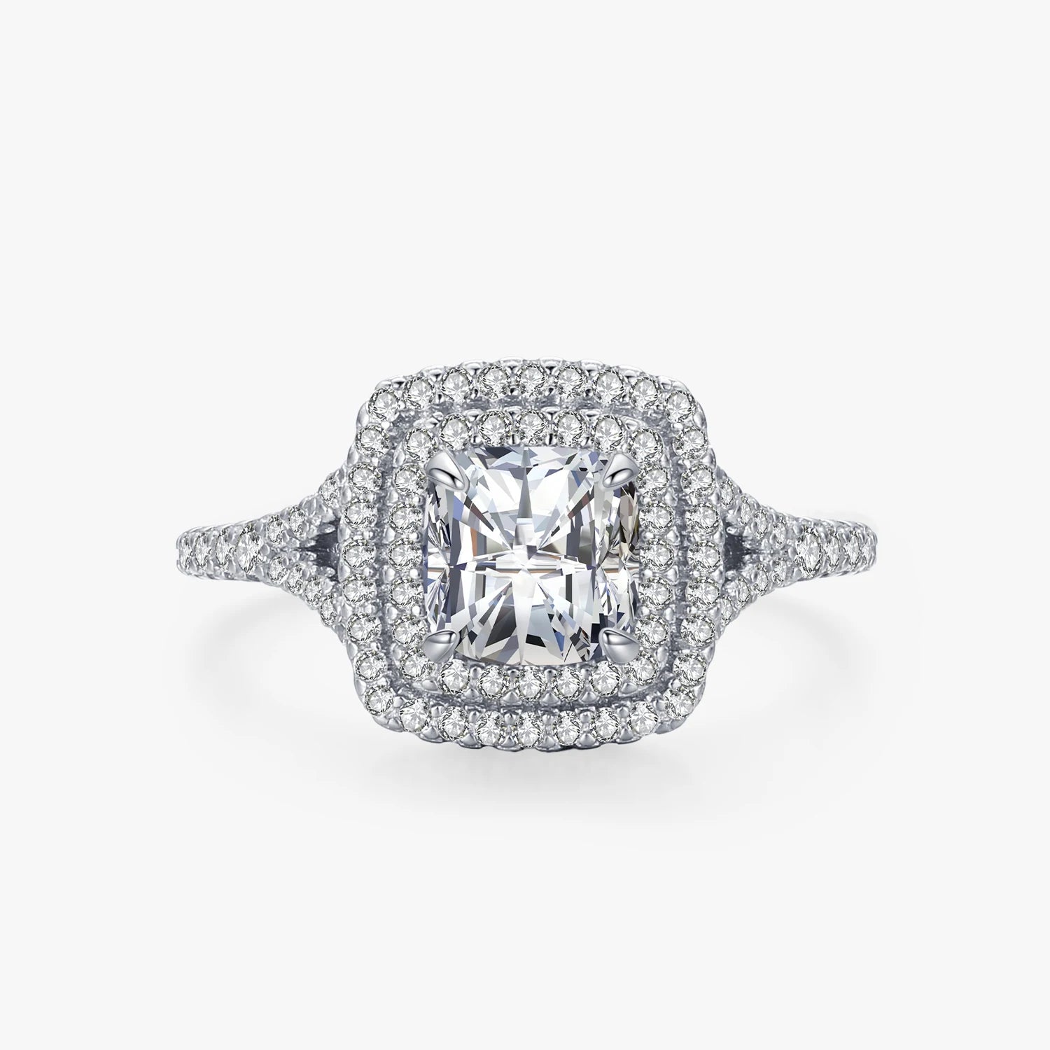 Ailmay New Arrival Trendy 925 Sterling Silver Luxury Square Cubic Zirconia Rings for Women Wedding Engagement Fine Jewelry Gift