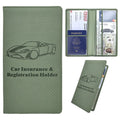 Custom Car Accessories Gift Leather Cover Vehicle Paperwork Organizer Car Registration Folder and Insurance Document Holder