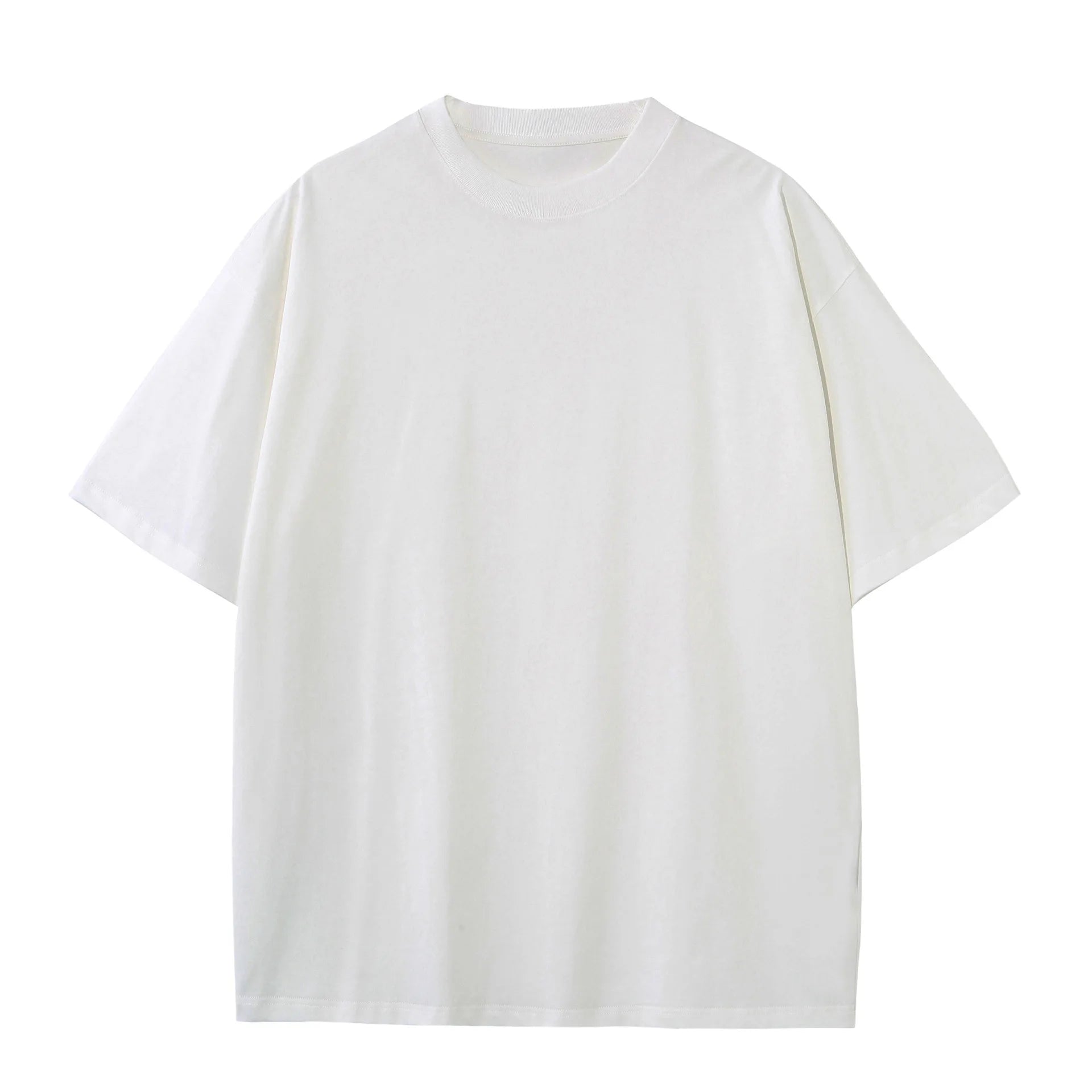 230 Gsm Heavy Weight Solid 100% Cotton Round Neck Loose Fit Anti-Wrinkle Breathable Custom Design Blank Mens T-Shirt