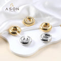 Ason Jewelry Gift Design C Shaped Waterproof Jewelry Women Hollow 18K Gold PVD Plated Stainless Steel Open Ear Clip on Earring