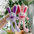 Easter Animal Toy Plush Bunny Keychain Long Legs Dolls Plush Cute Rabbit Bunny Keychains Toys Shape-Shifting Stuffed Animal Toys