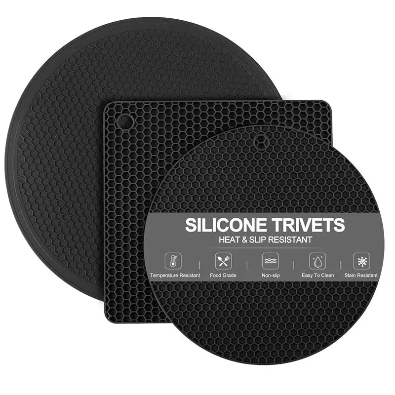 New Arrival Multipurpose Durable Heat Resistant Trivet for Hot Dishers Heat Resistant Food Grade Silicone Set