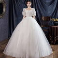 2021 French Style Sweetheart Puffy Sleeve Shinny Fabric Floor Length Plus Size Wedding Dress Bride Gown