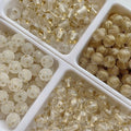 Retro 8-12mm Gold Line Star Heart Round Loose Beaded Acrylic Beaded Charm for DIY Jewelry Making Accessories