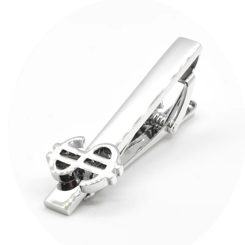 Wholesale Custom Men's Suit Shirt Tie Bar Dollar Design Novelty Tie Clip & Tie Pin Trendy Wedding Tuxedo Fashion Accessory