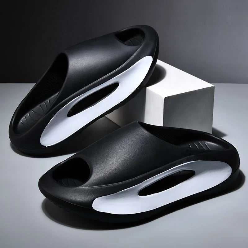 Trends Coconut EVA Flip-Flops Soft Peep Toe Slides with Thick Sole Pillow Slippers Beach Shoes in Big Sizes for Outdoor Use