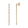 Gemnel Fashion Jewellery 925 Sterling Silver  Gold Plated Diamond Bezel Chain Stud Earring