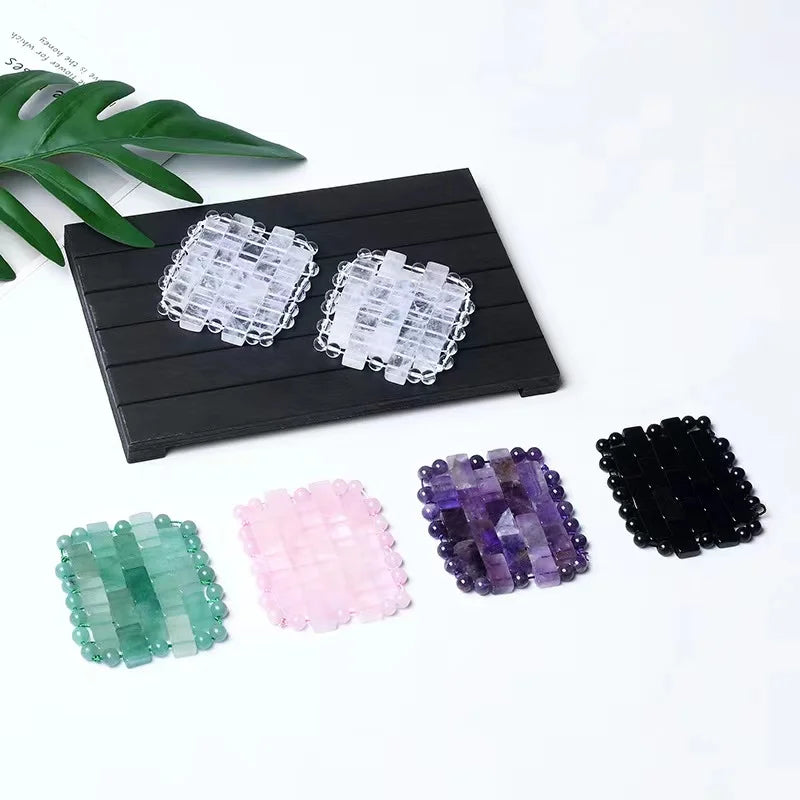 Skincare Mini Jade Stone Eye Pad Amethyst Cooling Eye Mask for Anti Aging Therapy Heart Shaped Rose Quartz Under Eye Patch