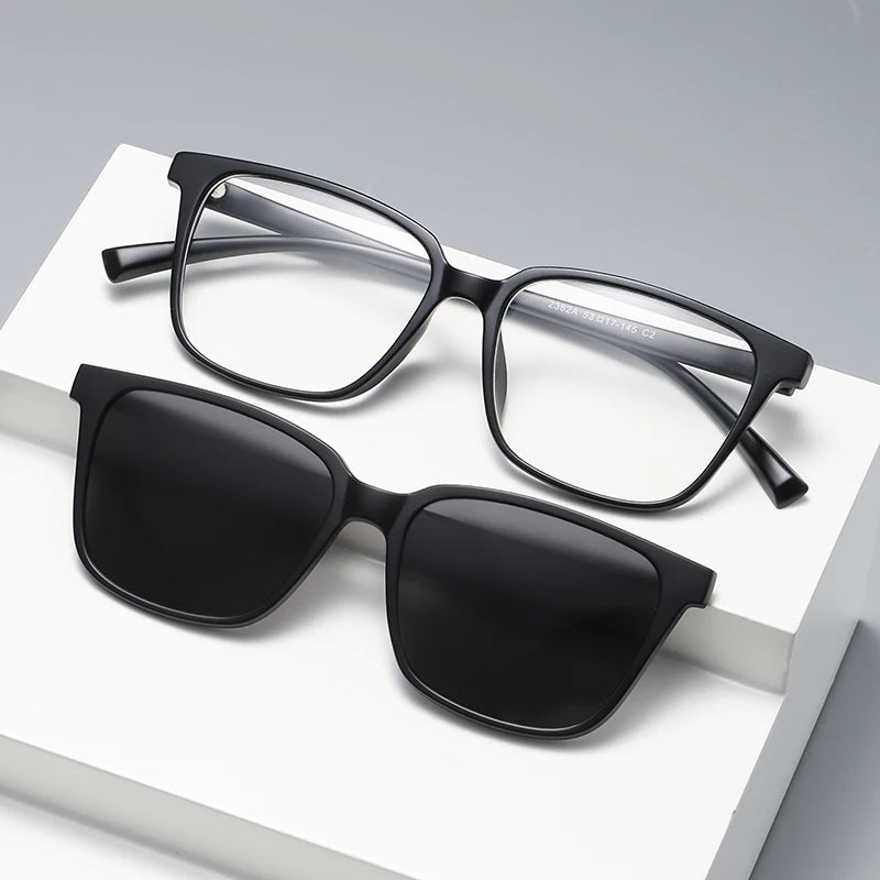 Men Women TR90 Magnetic Clip on Sunglasses Polarized UV400 Protection Spectacle Frames