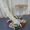 Lk20191030-3 LUCKYGOODS White Flower Runner Iron Work and Hanging Cake Stand