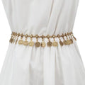 Women Hip Hop Alloy Gold Color Belly Waist Chain Tassel Coins Waist Chain Belt for Dress Belt Fashion Jewelry