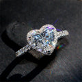 Heart Shaped Engagement Ring Diamond Love Promise Rings Cubic Zirconia Ring Jewelry