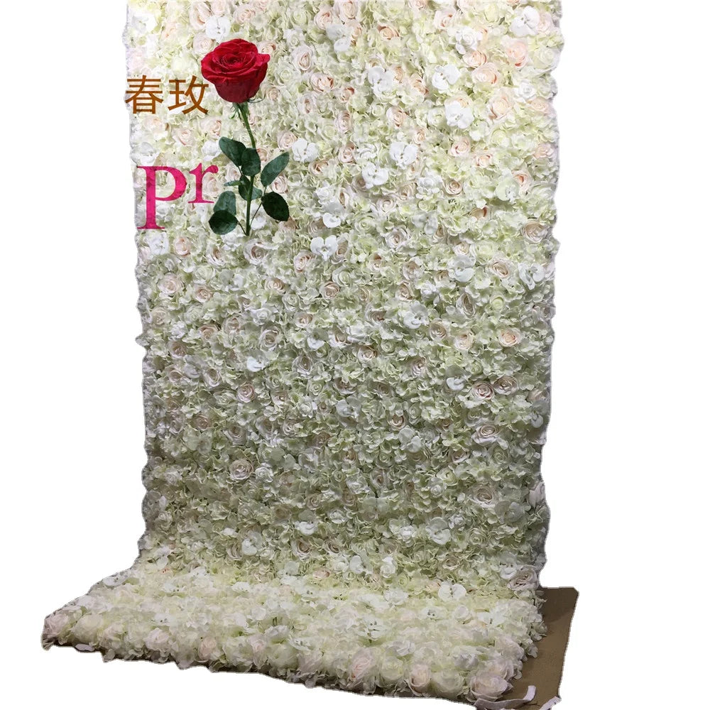 SPR Handmade Custom Size Silk Cloth Artificial Flowers Classic Style Decorative Roll Flower Wall Made China Low Price Wholesale