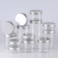 Wholesale Clear Plastic Cosmetic Cream Jars with Aluminium Lids Food Storage and Skin Care Container for Lotion Storage