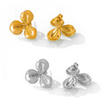 Ins Wind Texture Three Petal Grass Titanium Steel Earrings Design Flowers Simple Temperament Light Luxury Earrings