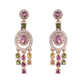 Elegant Rose Gold Plated 925 Sterling Silver Natural Tourmaline Drop Earrings for Women Mother's Day Jewelry